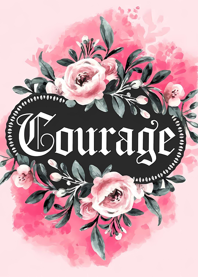 Courage Floral Watercolor Art