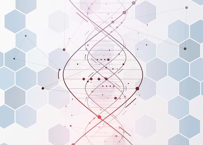 Abstract DNA Helix with Hexagonal Pattern
