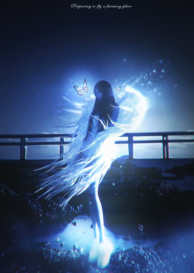Ethereal Angel Preparing to Fly