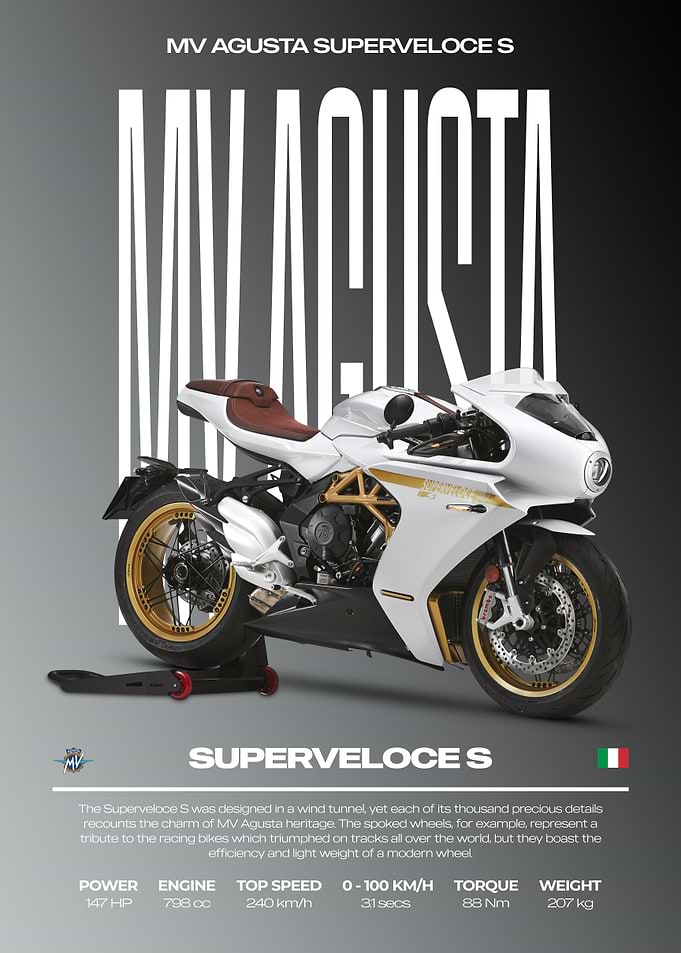 MV Agusta Superveloce S Motorcycle Poster