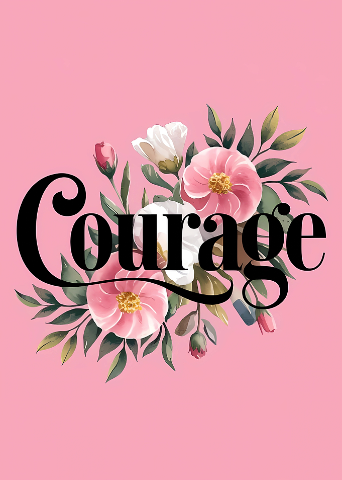 Courage Floral Pink Background