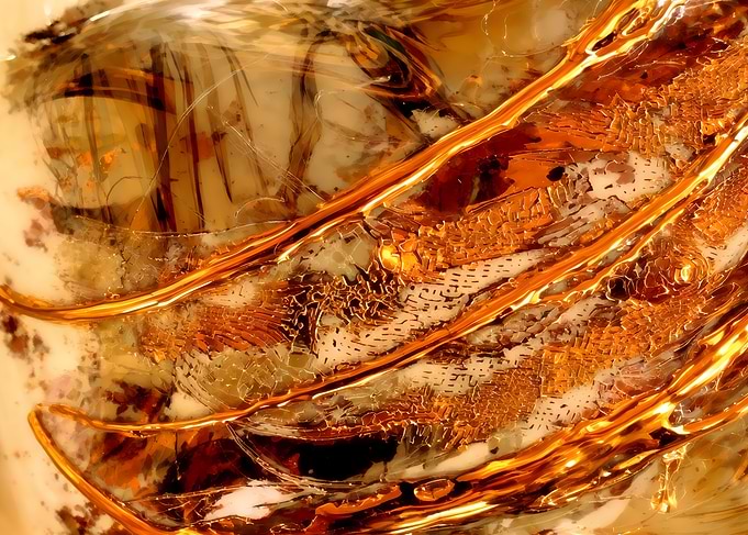 Golden Lines – Textured Abstract Elegance – Abstract Porcelain #20