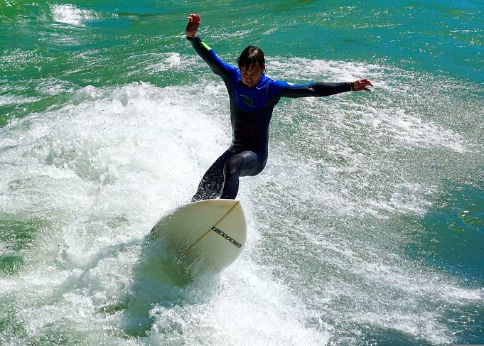 Surfer on a wave