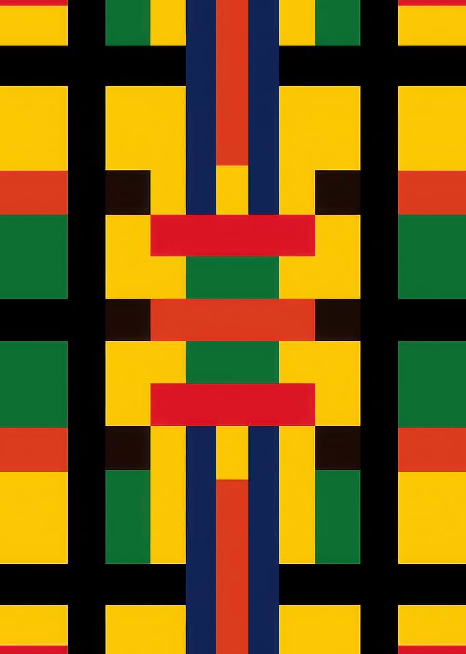 Abstract Geometric Kente Pattern with Bold Colors
