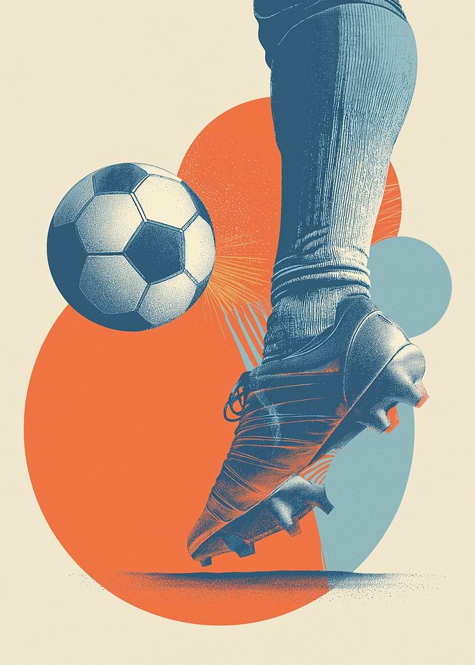 Soccer Ball and Foot Illustration