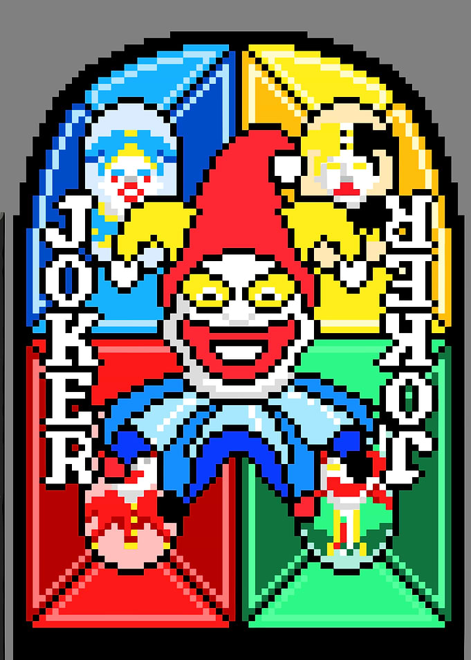 Pixel Art JOKER Stained Glass Window