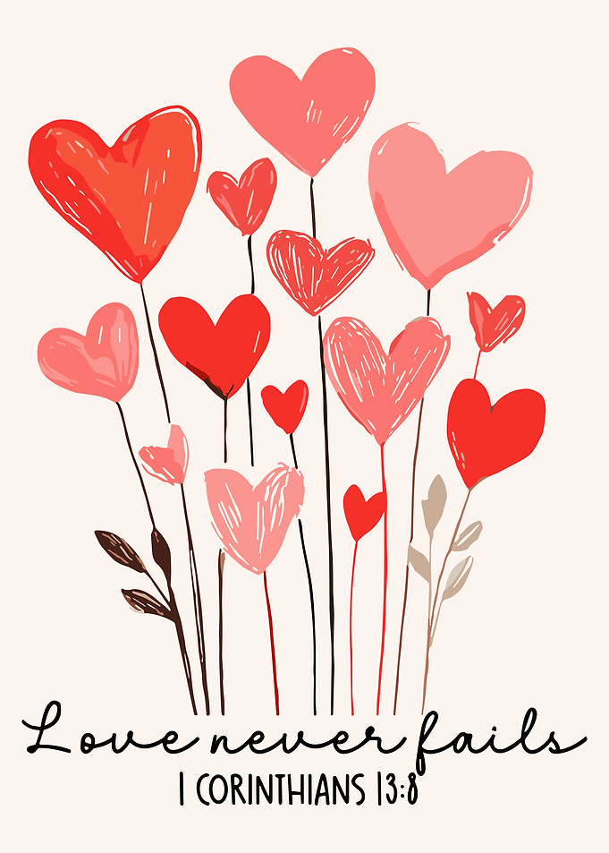 Heart Balloon Bouquet Poster, Romantic Love Wall Art Print, Pink Red Hearts Illustration