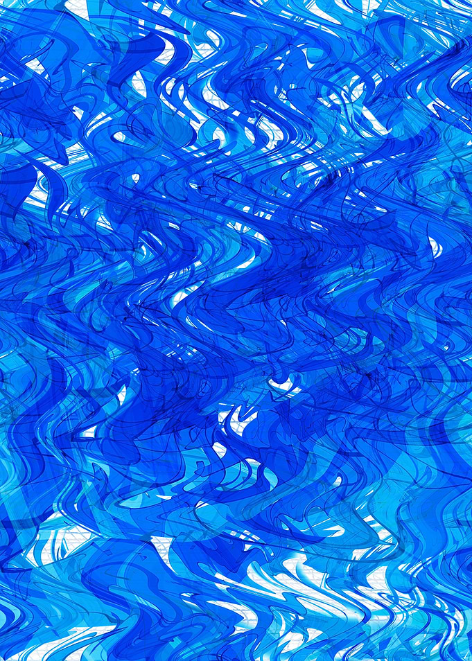 Abstract Blue Wave Pattern 1ABX