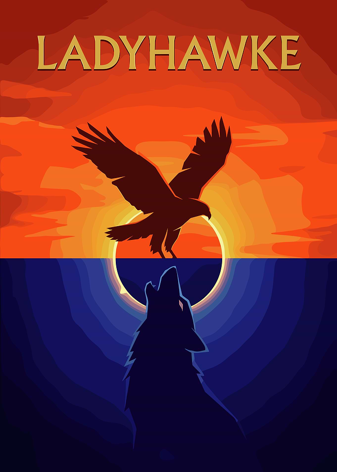 Ladyhawke: Hawk and Wolf Silhouette Art