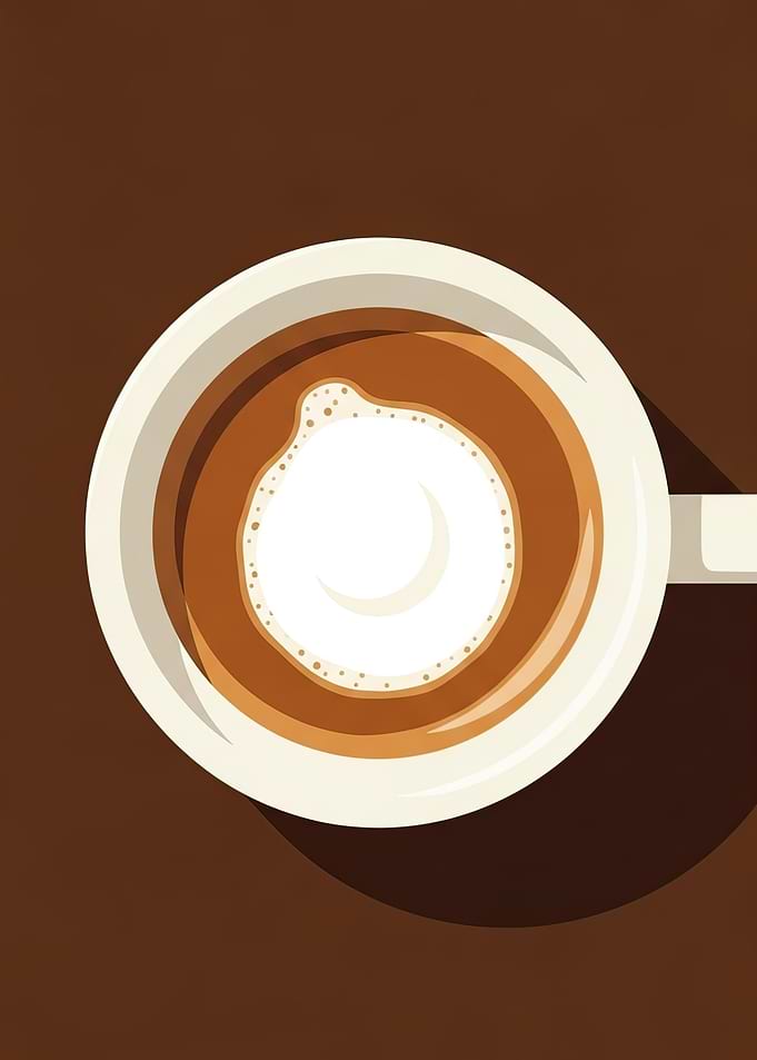 Coffee Cup Flat Lay Illustration