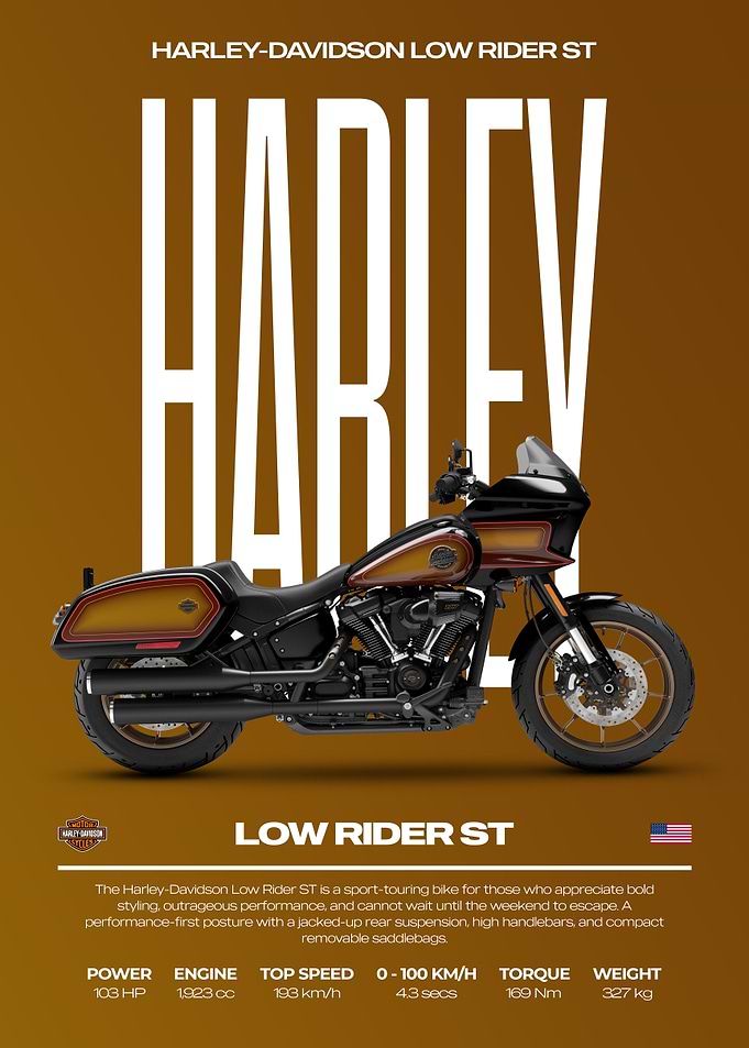 Harley-Davidson Low Rider ST Motorcycle Poster