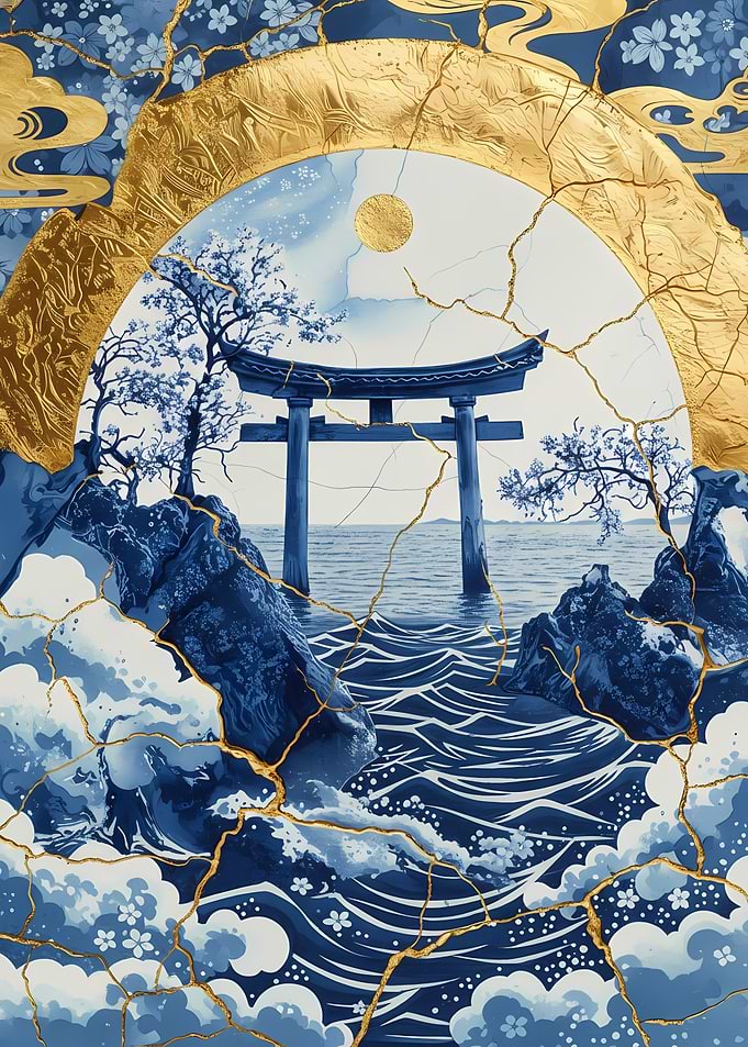 Kintsugi Torii Gate Ocean View