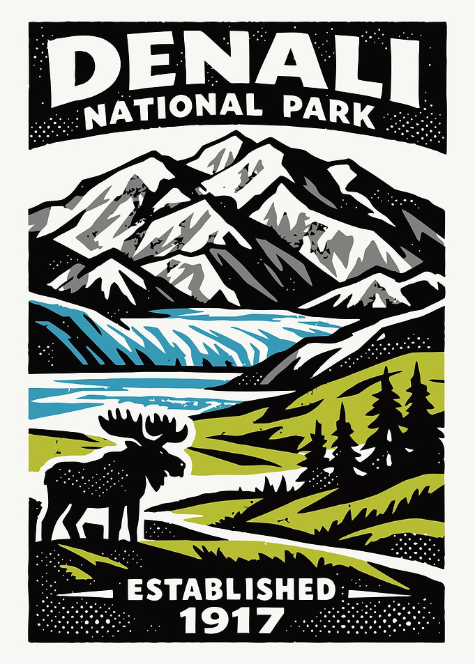 Denali National Park Vintage Poster