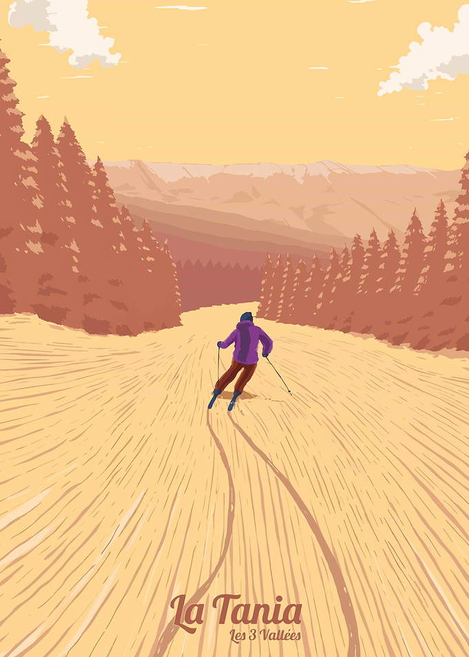 La Tania Ski Resort Poster Art