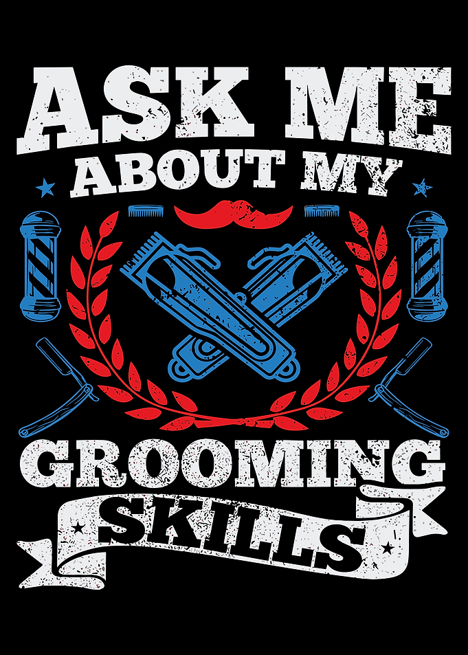 Ask Me About My Grooming Skills Poster, Barber Shop Wall Art, Hair Stylist Decor Print