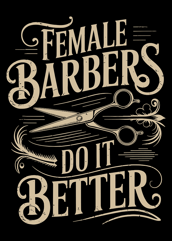 Female Barbers Do It Better Poster, Vintage Barber Scissors Wall Art, Salon Decor Print