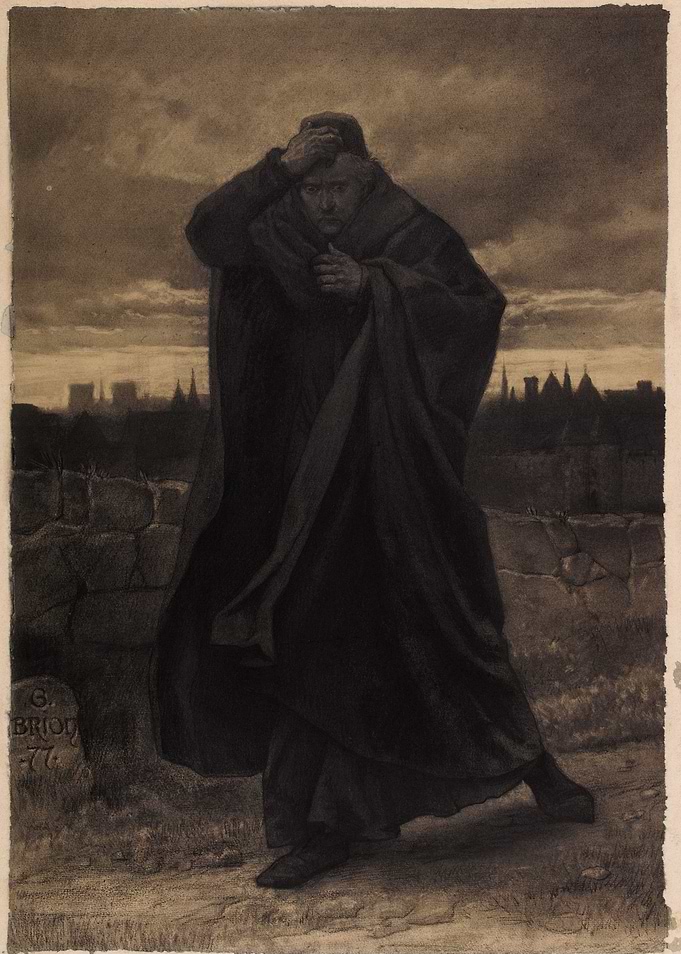 Monochromatic Figure in Thoughtful Pose
