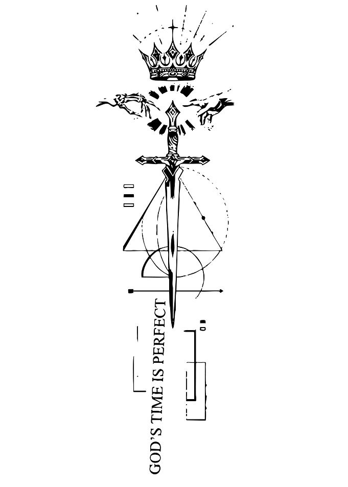 Crown, Sword, and Hands Tattoo Design