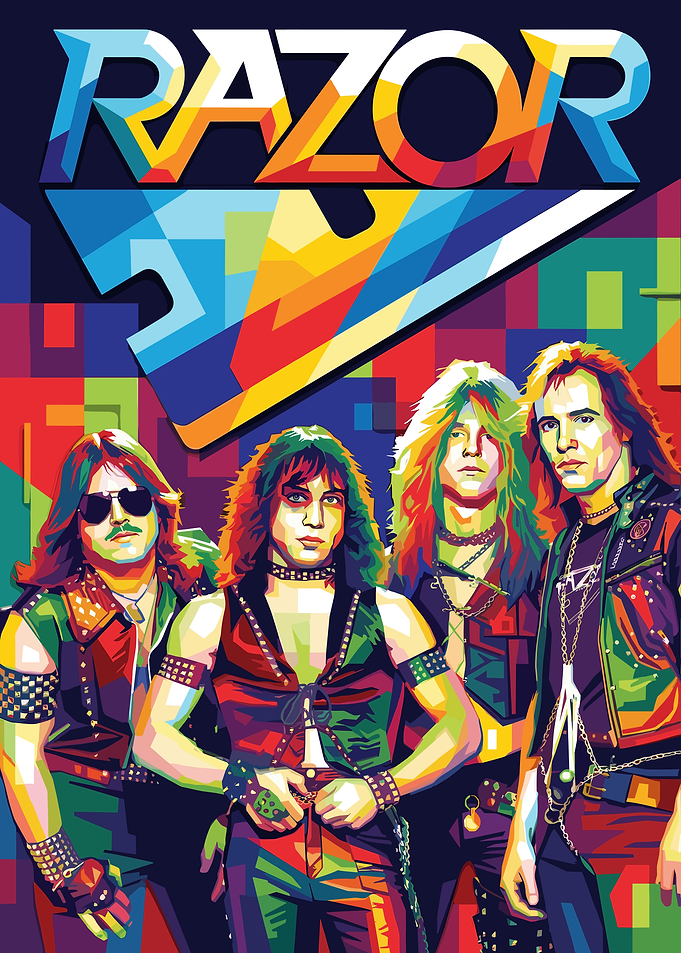 Razor band colorful pop art poster