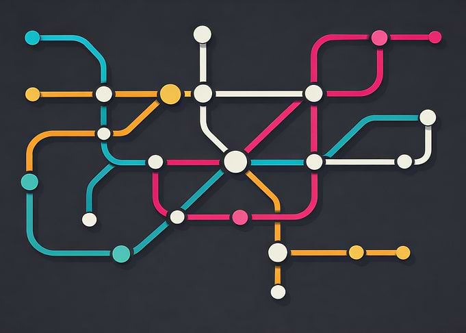 Abstract Subway Map Illustration