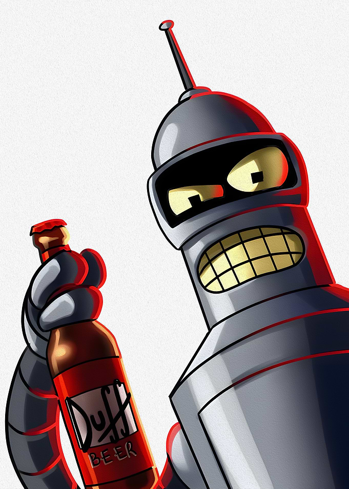 Bender with Duff Beer