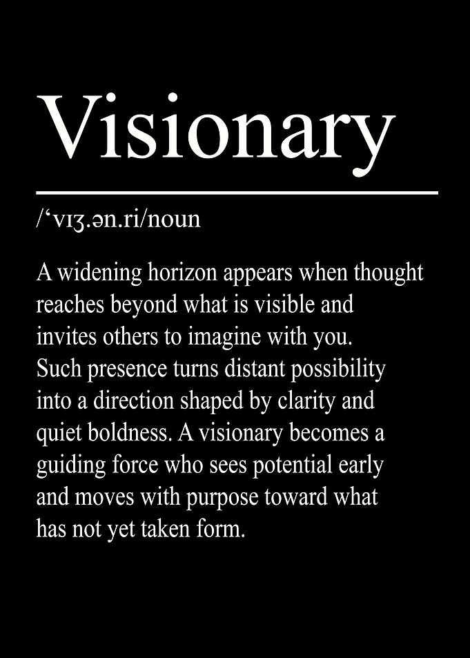 Visionary Definition – Black | Minimalist Typography Poster
