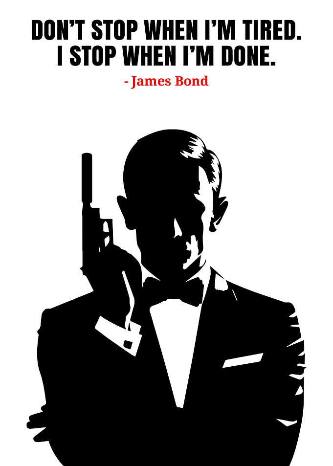James Bond Silhouette with Quote
