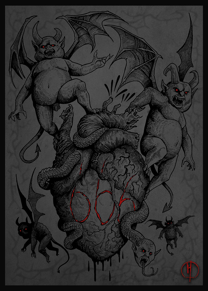 Heart with 666