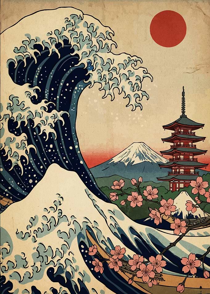 The Great Wave off Kanagawa Inspired Art