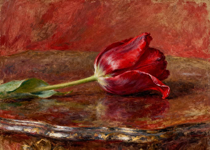 Red Tulip Still Life Painting
