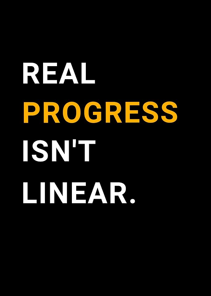 Real Progress Isn't Linear Text Art