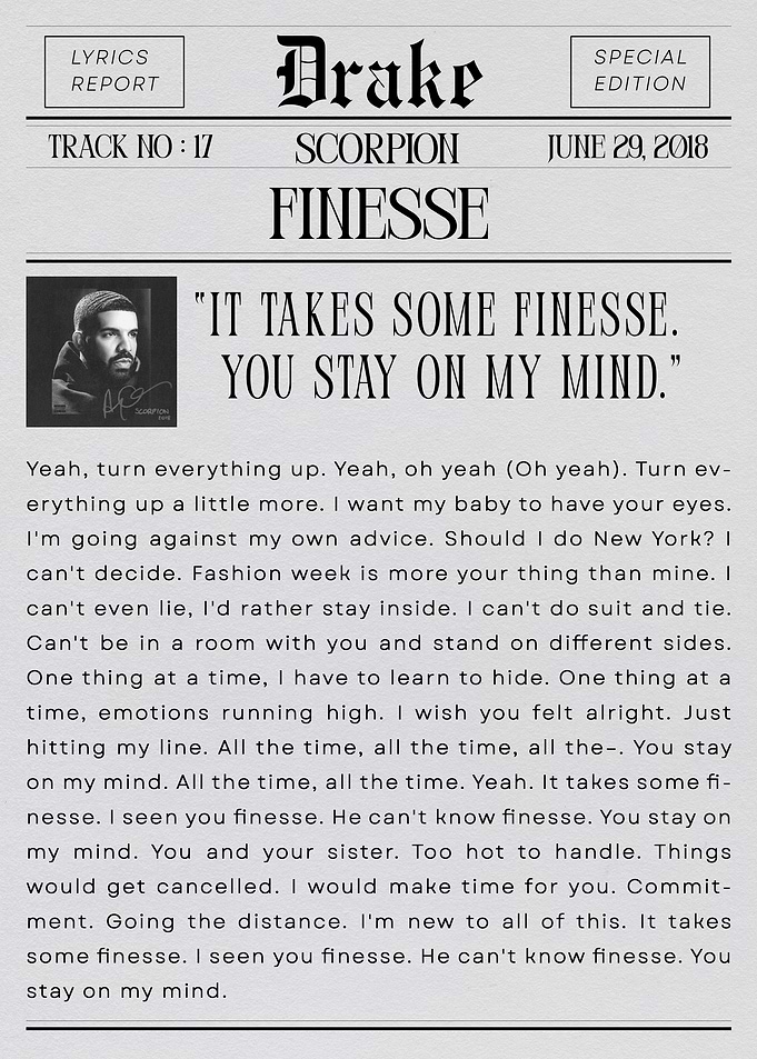 Drake - Finesse Lyrics Report