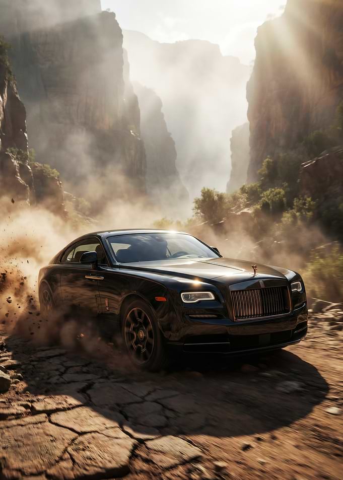 Black Rolls-Royce Black Badge Wraith in Desert Canyon