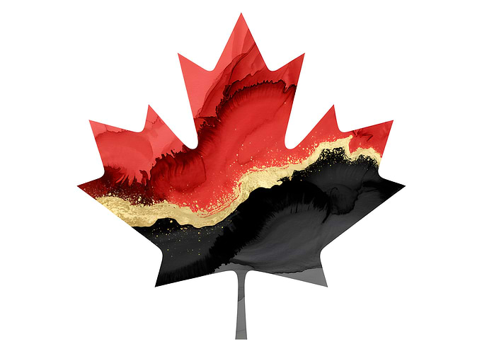 Canadian Maple Leaf Abstract Art