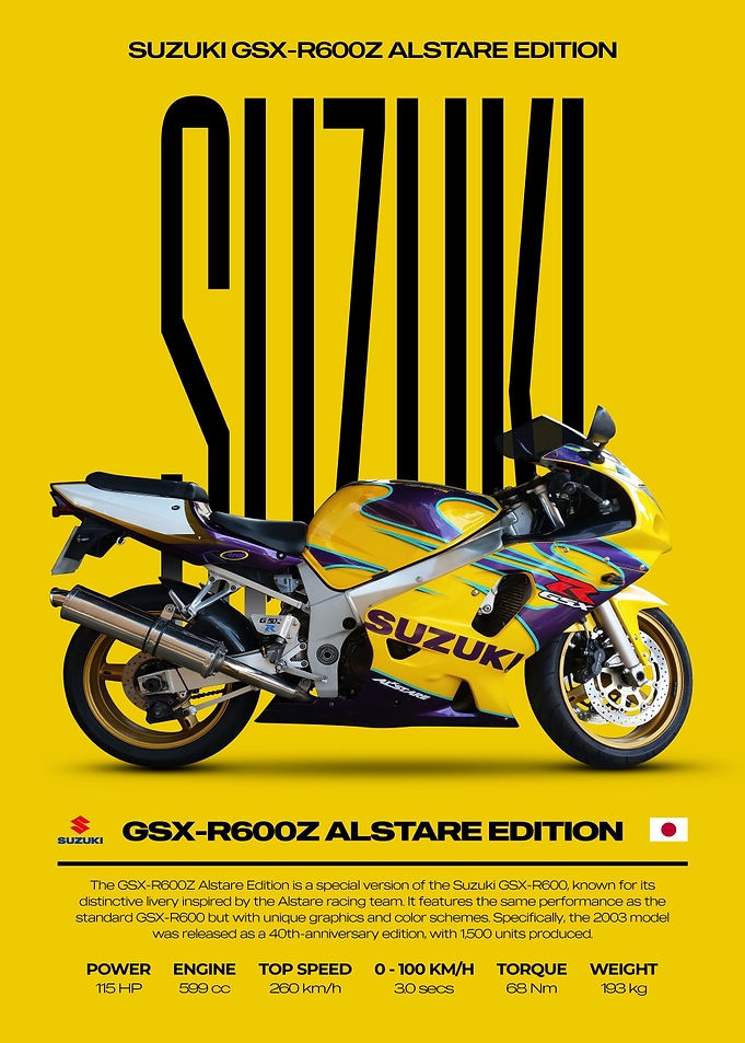 Suzuki GSX-R600Z Alstare Edition Motorcycle Poster