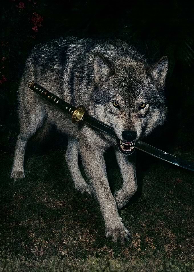 Wolf with Katana