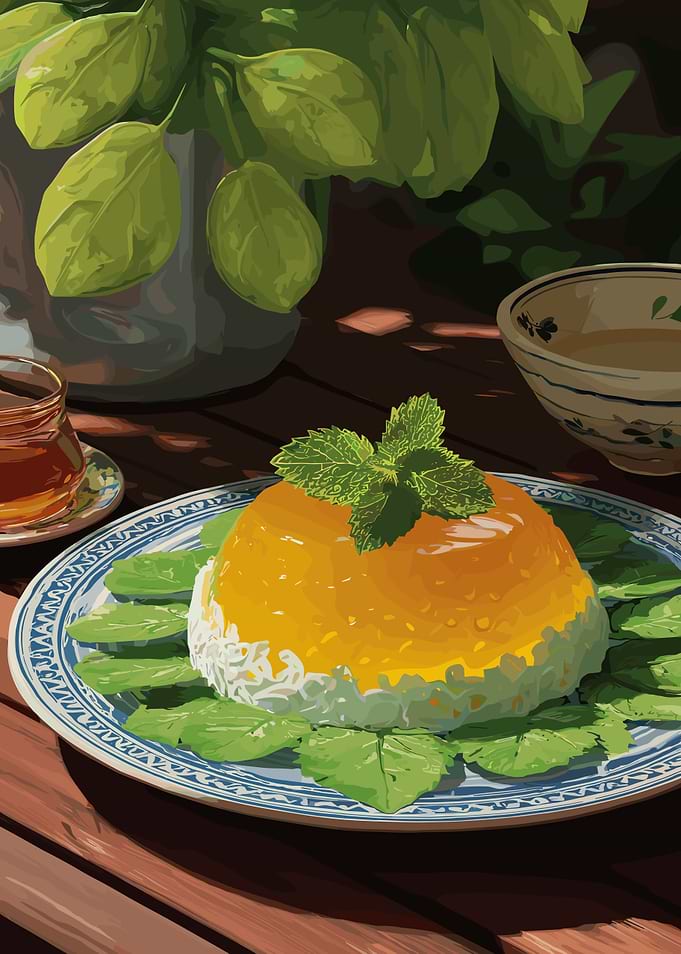 Delicious Mango Jelly Dessert Still Life