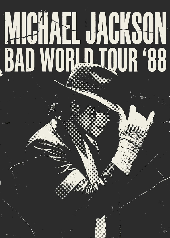 Michael Jackson Bad World Tour '88 Poster