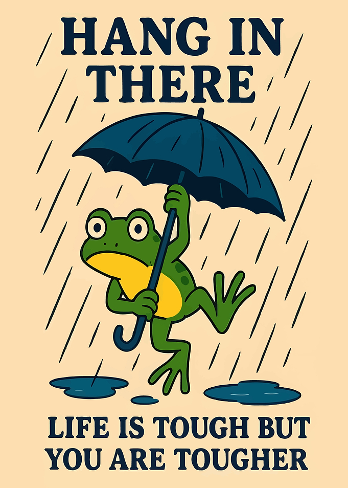 Hang In There Frog Illustration