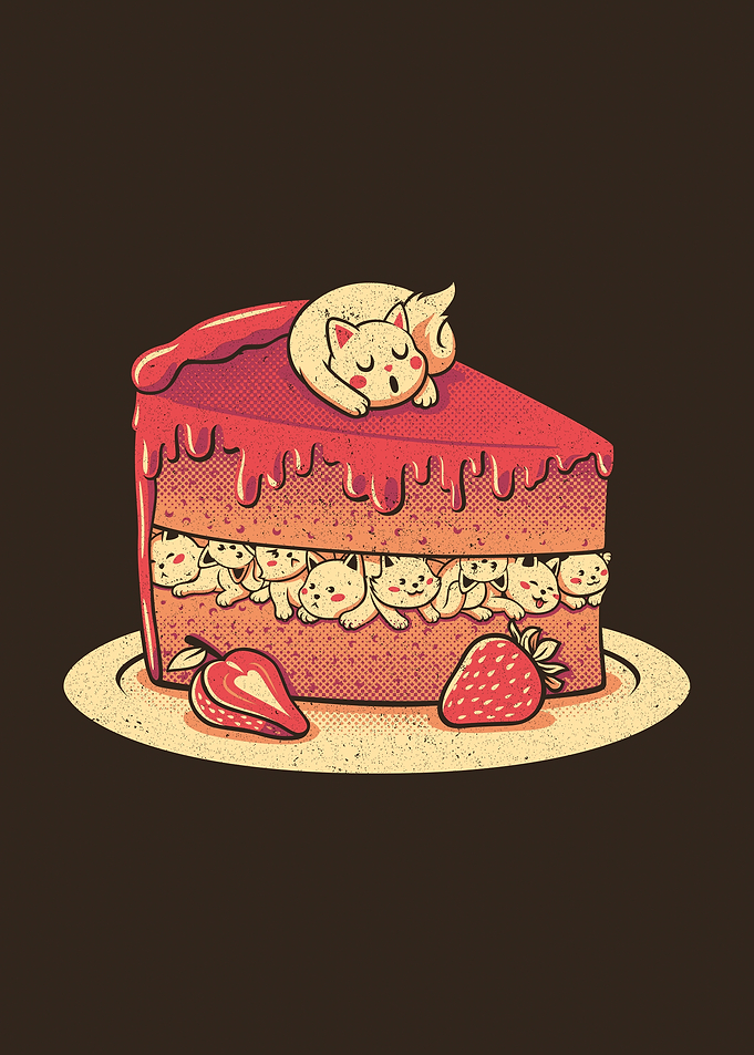 Strawberry Kitten Cat Cake