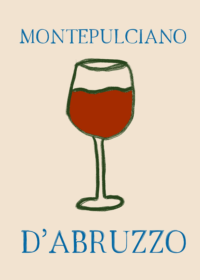 Montepulciano D'Abruzzo Wine Illustration