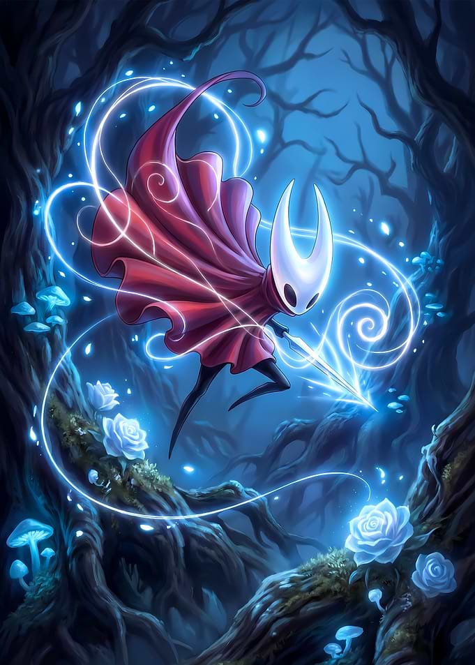 Hornet from Hollow Knight in Forest