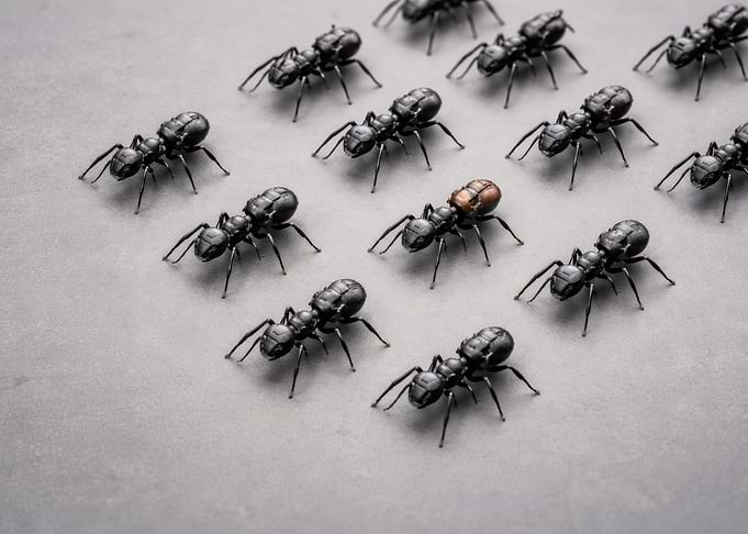Ants with one different color
