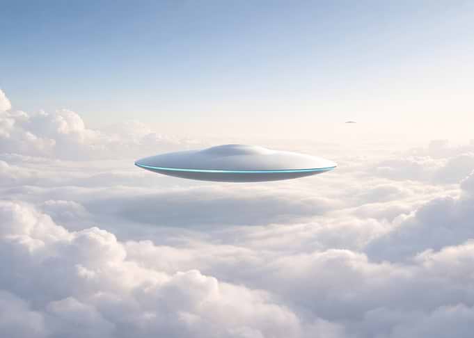 UFOs over the clouds