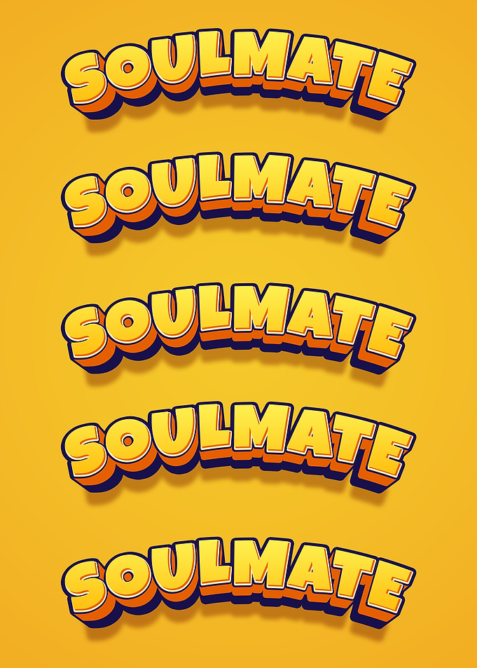 Soulmate Text Graphic on Yellow
