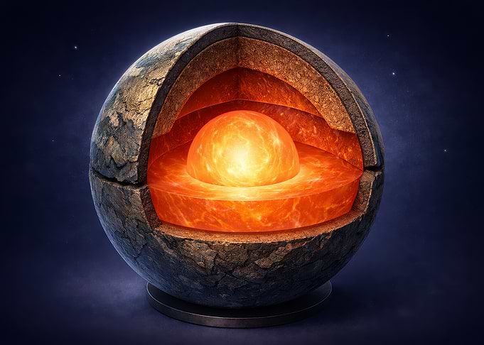 Earth's Core Cross-Section Illustration