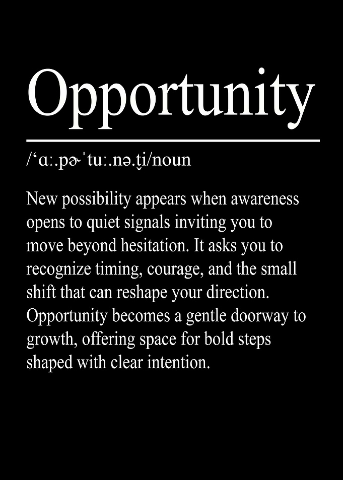 Opportunity Definition – Black | Minimalist Typography Poster