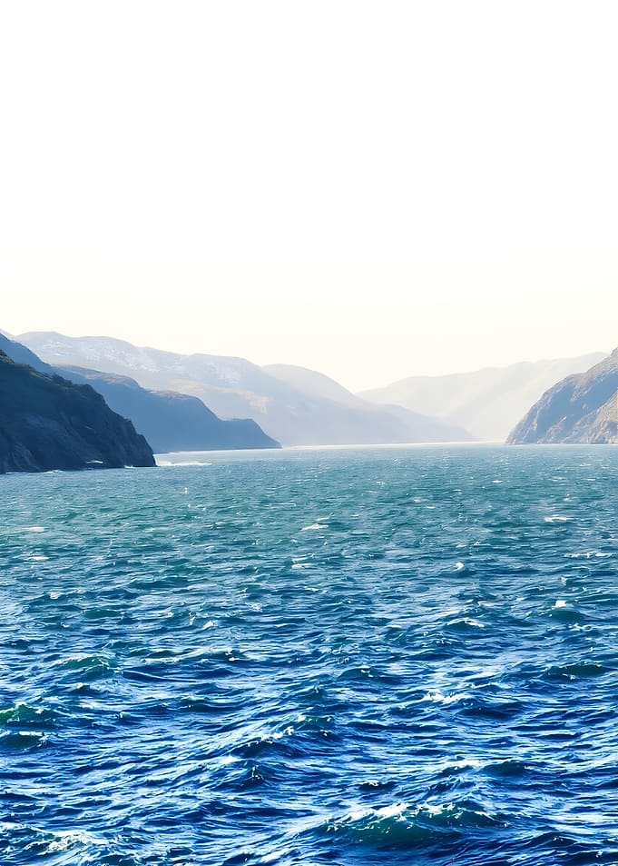 Fjord Landscape with Blue Water