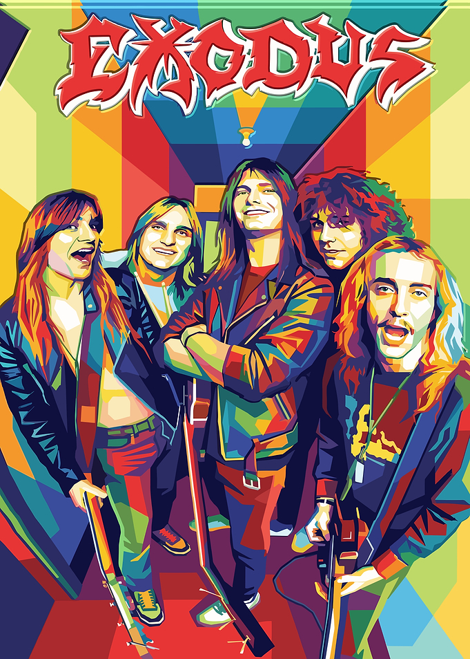 Exodus band colorful pop art poster