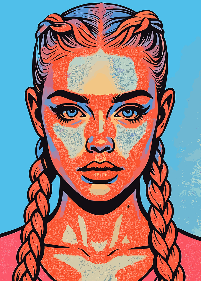 Portrait of a Woman with Braids